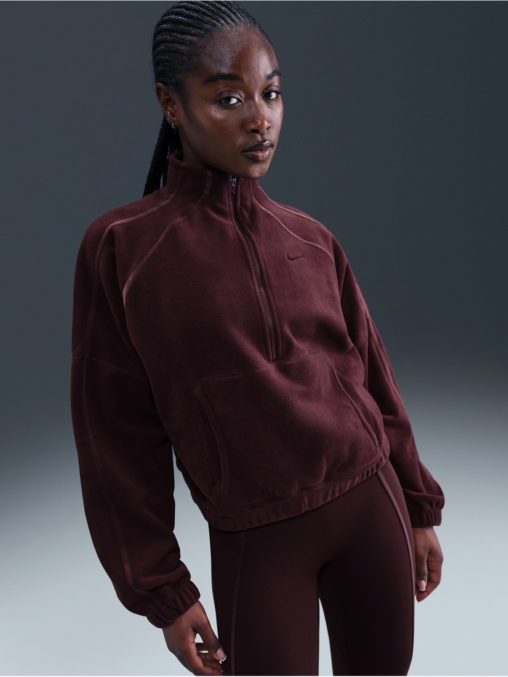 Nike Women's Half‑Zip Fleece Pullover - Maroon